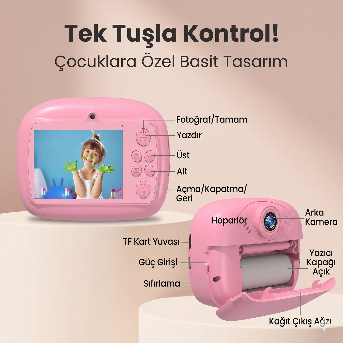 Kişisel Gelişim Çocuk Fotoğraf Makinesi (Anında Çıktı)
